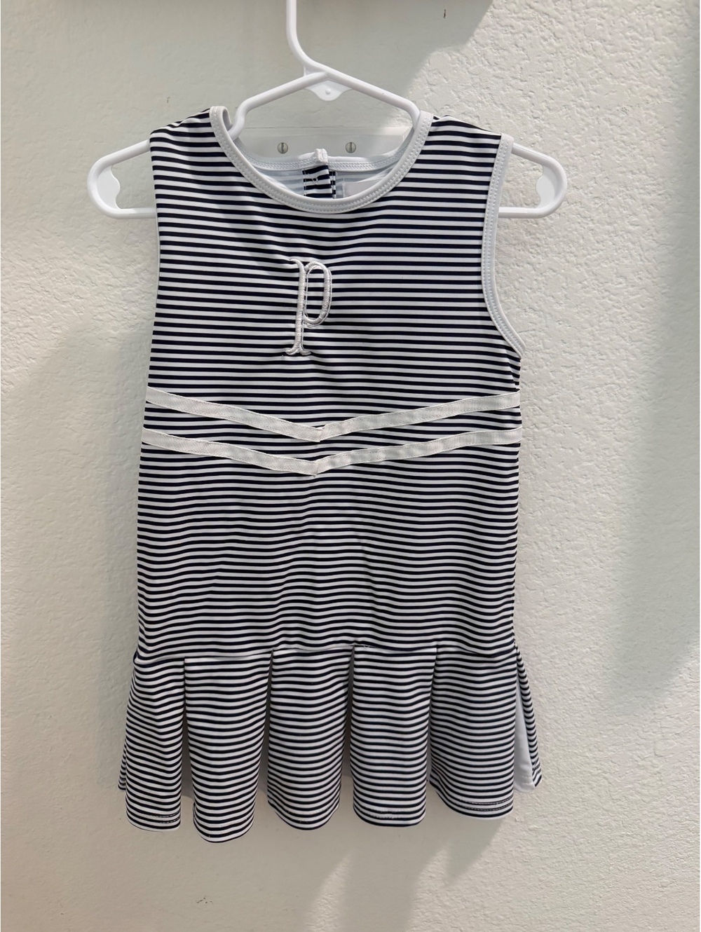 Cecil and Lou embroidered P tennis dress